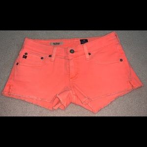 AG Denim “the daisy” neon denim shorts